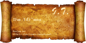 Ihm Tímea névjegykártya